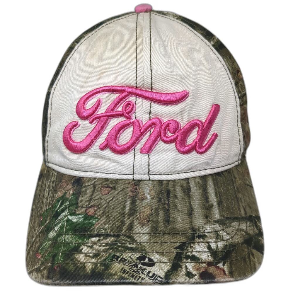 Ford Snapback Hat White Pink Green Brown One Size Camo Mossy Oak Breakup